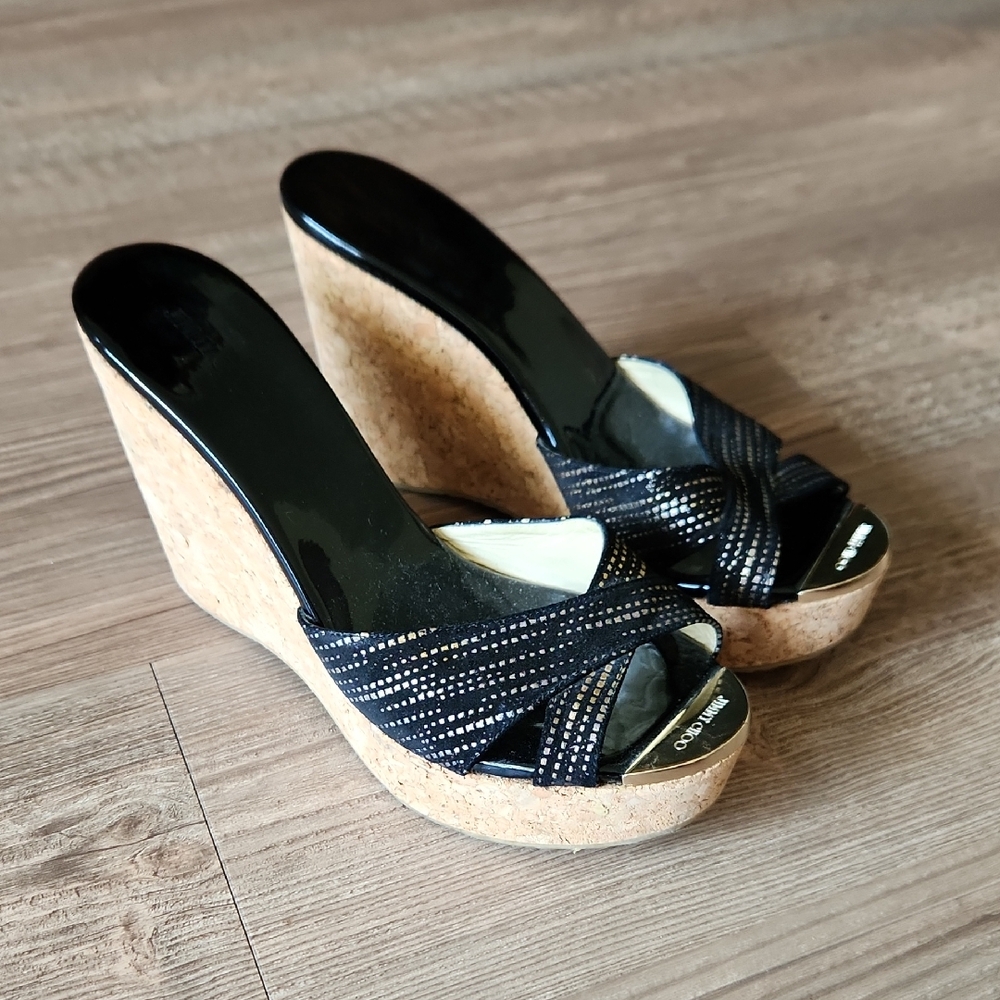 Jimmy Choo Patent Cork Heels
